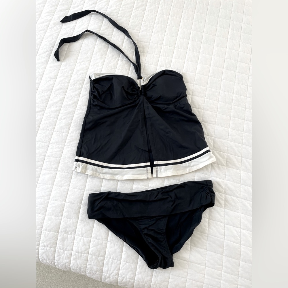 Jones New York black and white tankini